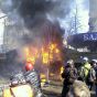 На Шовковичній у Києві горять два КамАЗи, на Інститутській - житловий будинок (ФОТО)